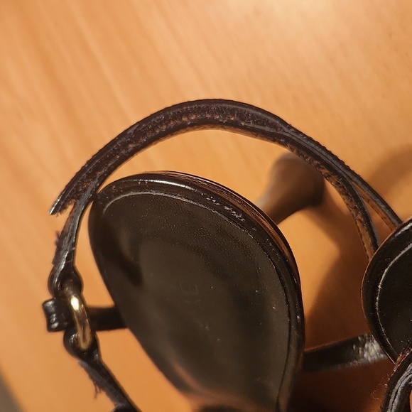 BY FAR - embossed touch-strap 110mm sandals size 9 - Picture 6 of 9